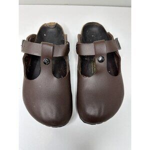 Papillio Birkenstock Fussbett Textured Brown Clogs Sandal Women US 8 EU 39